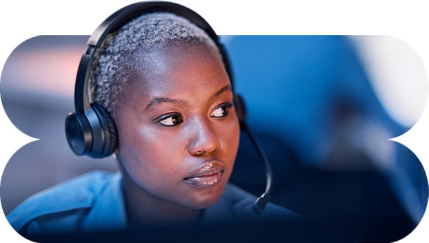 Woman working in call center. Call Insight during an emergency cyber breach