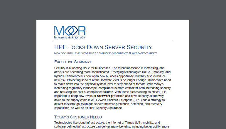 Article HPE Locks Down Server Security  Image