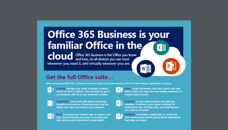 Article Office 365 Business Is Your Familiar Office in the Cloud Image