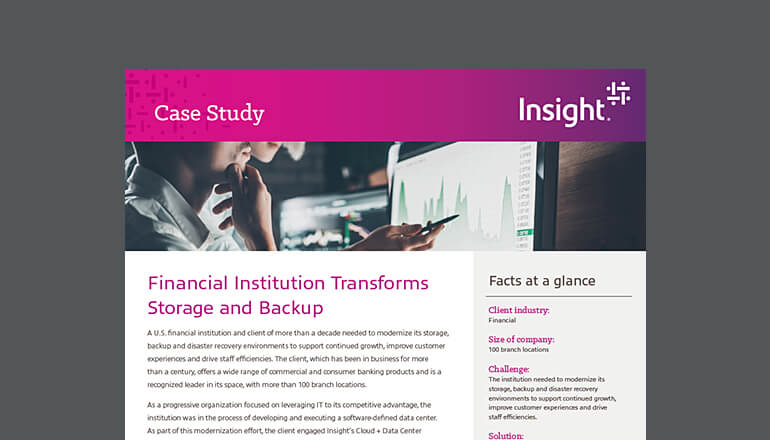 Article Financial Institution Transforms Storage and Backup Image