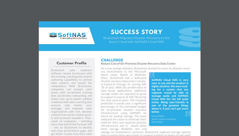 Article Success Story: Migrating Disaster Recovery With SoftNAS Cloud Image
