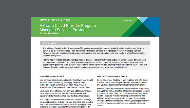 Article VMware Cloud Provider Program – Managed Services  Image