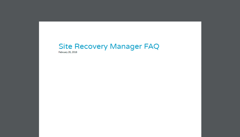 Article VMware Site Recovery Manager FAQs  Image