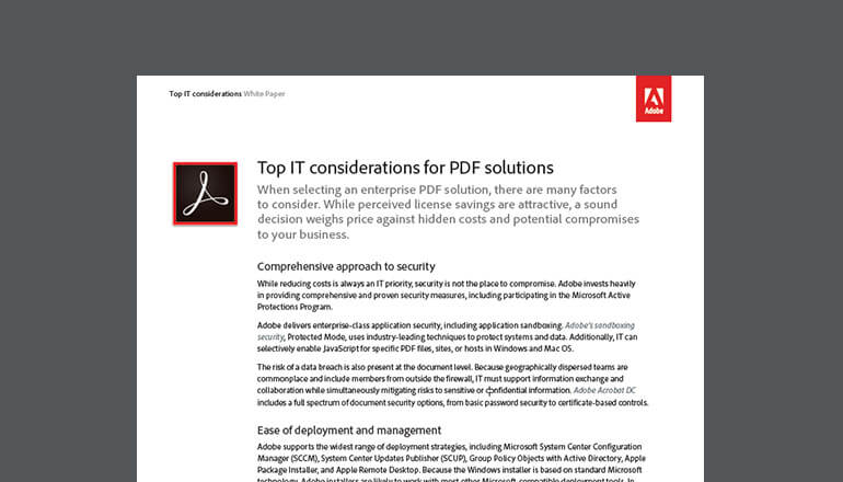 Article Top IT Considerations for PDF Solutions Image