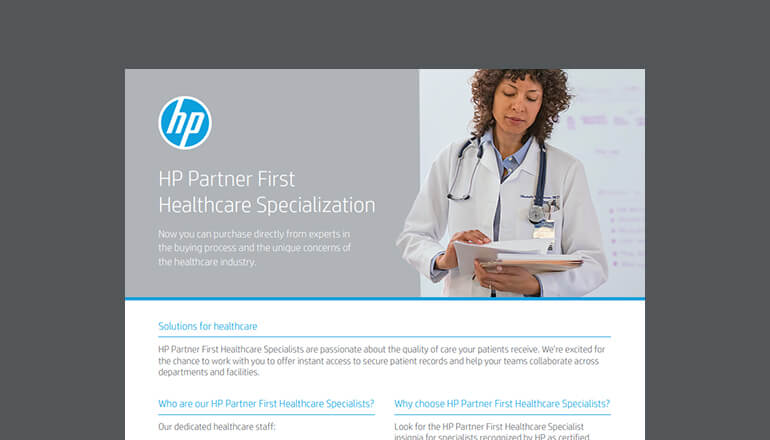 Article HP Partner First Healthcare Specialization Image