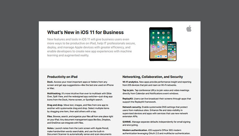 Article What’s New in iOS 11 for Business  Image