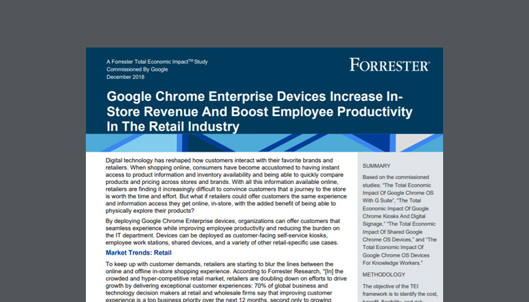 Article Google Chrome Enterprise Devices Increase In-Store Revenue and Boost Employee Productivity in the Retail Industry Image