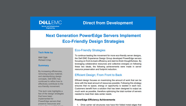 Article PowerEdge Servers Implement Eco-Friendly Design  Image