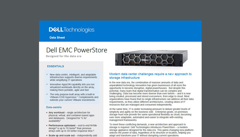 Article Dell EMC PowerStore Datasheet  Image