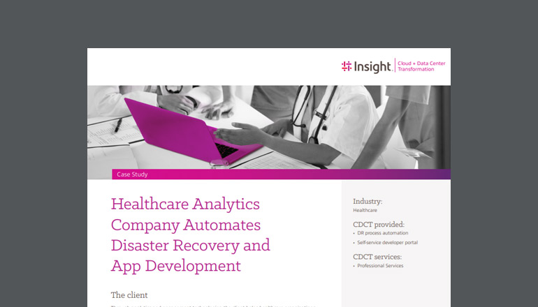 Article Healthcare Analytics Company Automates Disaster Recovery and App Development Image