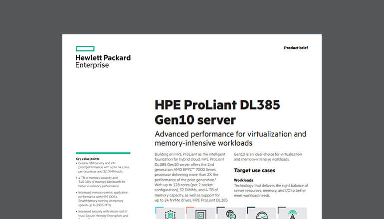 Article HPE ProLiant DL385 Gen10+ Server Product Brief Image