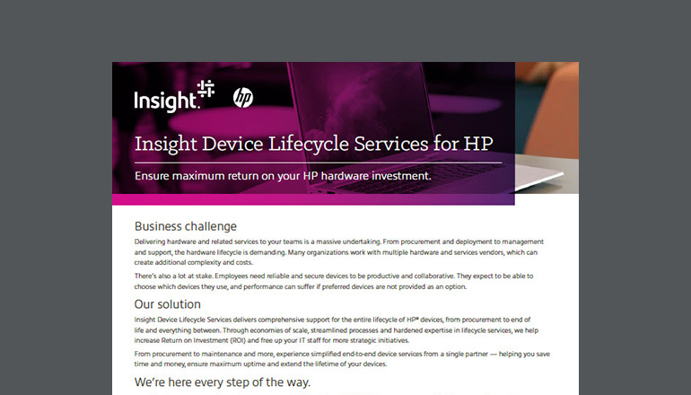 Article Device Lifecycle Services for HP Image