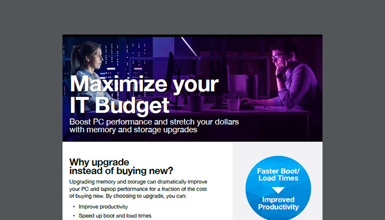 Article Maximize Your IT Budget With Micron Image