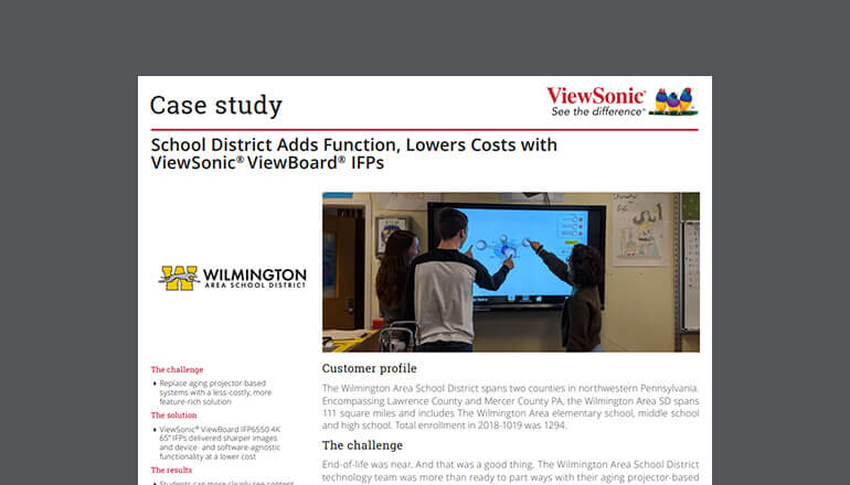 Article School District Adds Function, Lowers Costs with ViewSonic ViewBoard IFPs Image