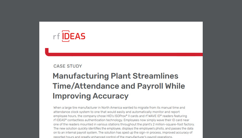 Article Manufacturing Plant Streamlines Time/Attendance and Payroll While Improving Accuracy  Image