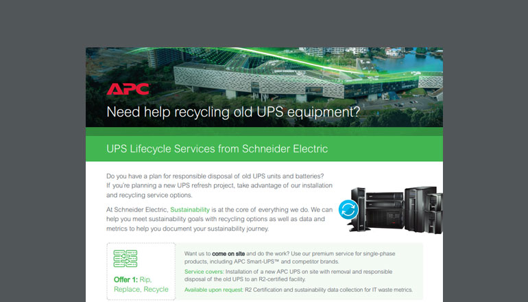 Article APC UPS LifeCycle Services  Image