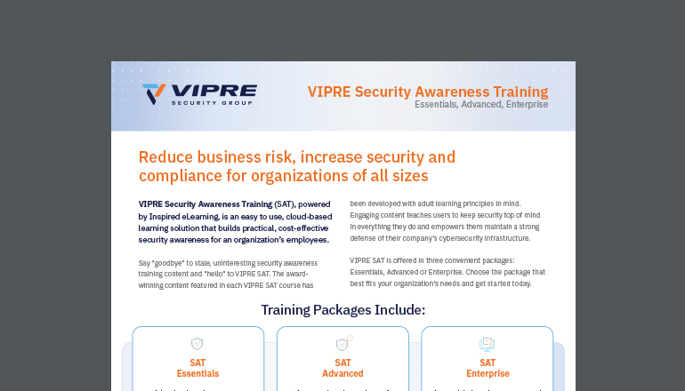 Article VIPRE Security Awareness Training  Image