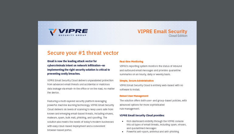 Article VIPRE Email Security Cloud  Image