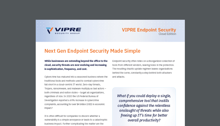 Article VIPRE Endpoint Security Cloud  Image