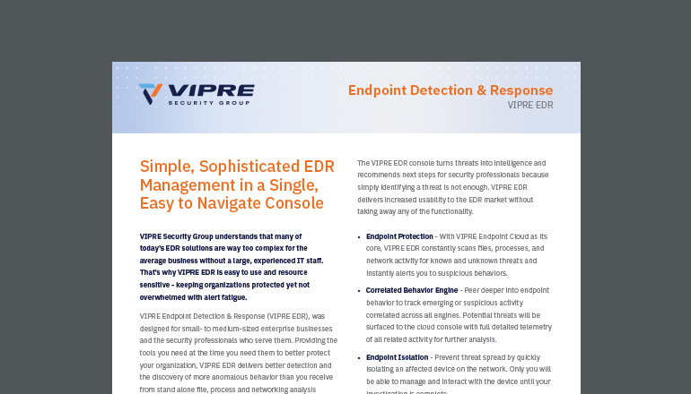Article VIPRE Endpoint Detection and Response  Image