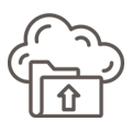 Icon displaying storage in cloud computing