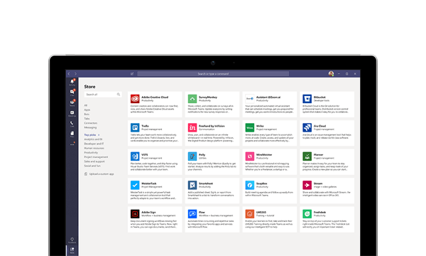 Microsoft Teams screenshot of apps