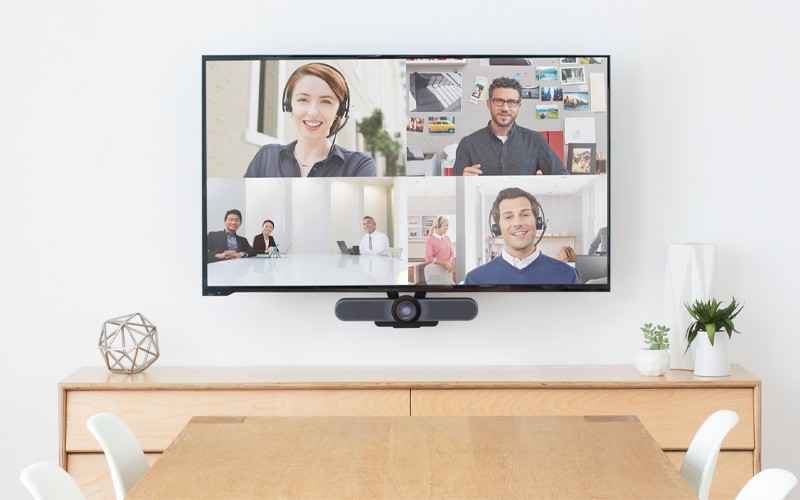 Logitech video conferencing solution in use