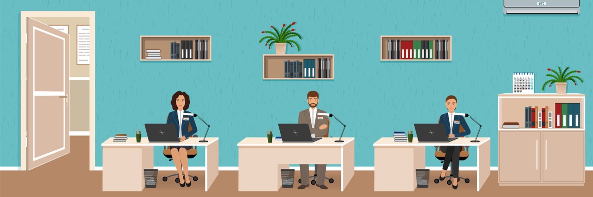 illustration of people working in an office