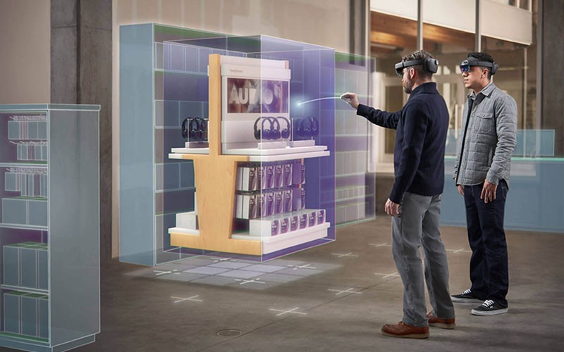 Businessmen using HoloLens 2