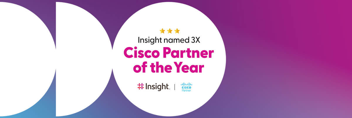 Insight has won three separate Cisco Partner Awards for 2025, reinforcing the close ties between the two companies. Female IT specialist and male coder discussing internet connectivity, information updates, and cloud computing solutions