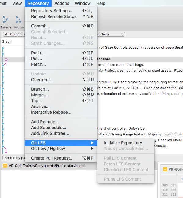 Select your files Display of Git LFS repository