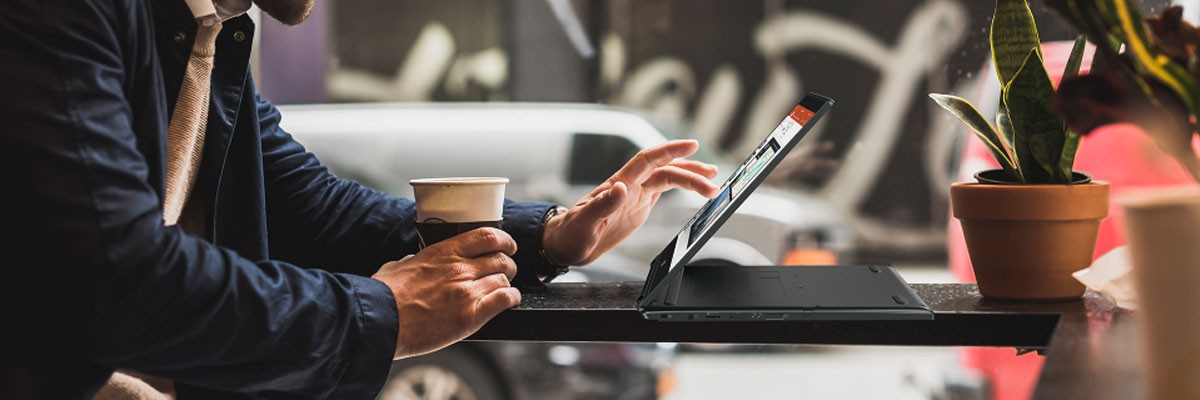 Acer TravelMate P4 notebooks are designed for today’s hybrid and remote workforce Businessman working remotely with an Acer TravelMate notebook