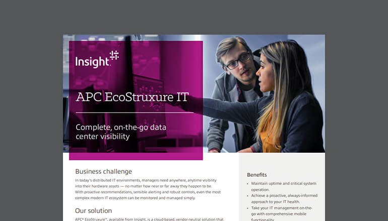 Cover image for EcoStruxure IT datasheet from Insight and APC available to download below