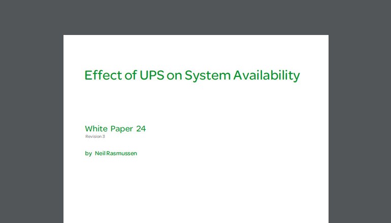 Effect of UPS on System Availability whitepaper thumbnail