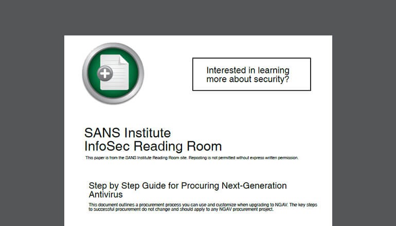 Thumbnail of cover of Guide for Procuring Next-Gen Antivirus whitepaper