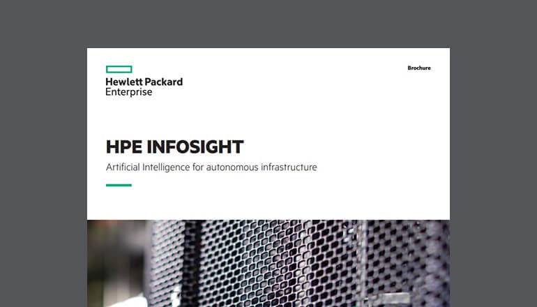 Cover of HPE InfoSight brochure available to download below