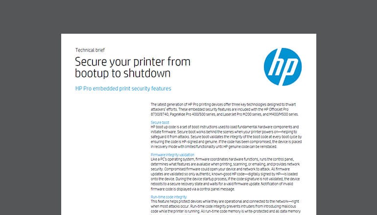 Secure Your Printer from Bootup to Shutdown cover