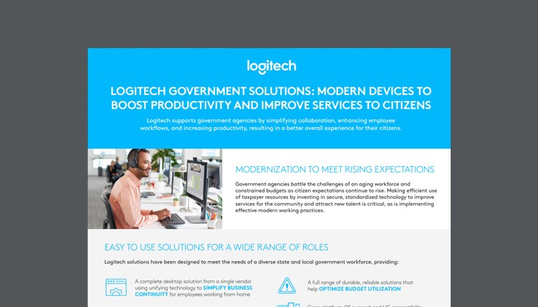 Cover of Logitech datasheet Logitech Government Solutions available to download below.