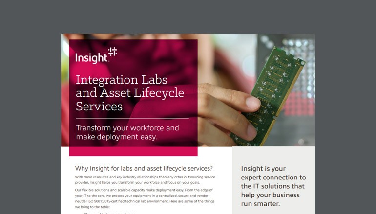 cover of Microsoft Integration Labs and asset lifecycle services datasheet available for download below