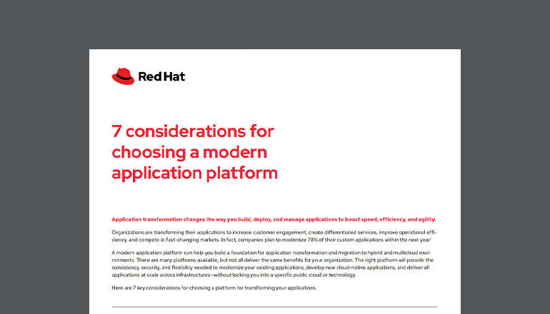 7 Considerations for Choosing a Modern Application Platform Thumbnail of datasheet available to download below