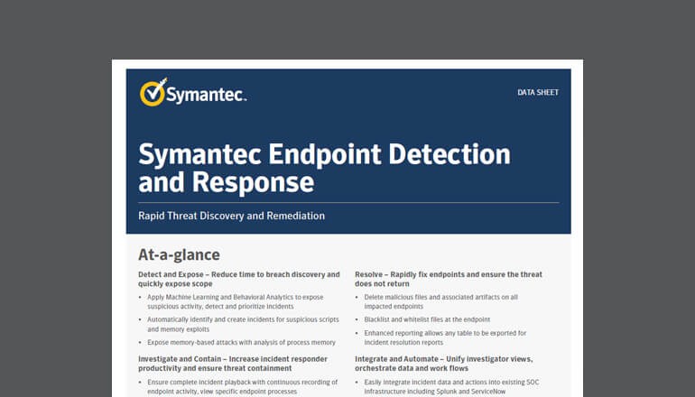 Symantec Endpoint Detection and Response cover