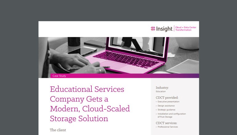 Educational Services Company Gets a Modern, Cloud-Scaled Storage Solution Thumbnail of asset available to download below
