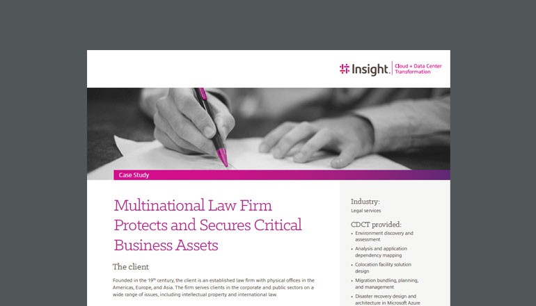 Multinational Law Firm Protects Critical Client Data cover