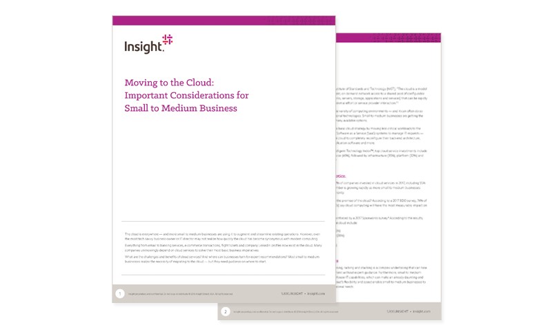 Moving to the Cloud: Important Considerations for Small to Medium Businesses cover