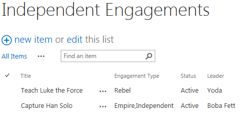Independent Engagements