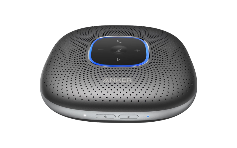 360-degree voice coverage technology and four high-sensitivity microphones Anker PowerConf speakerphones and webcams