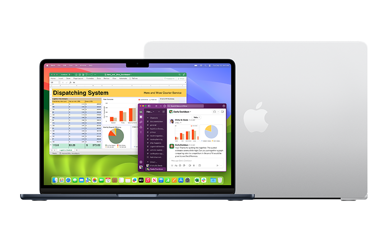 Apple MacBook Air M3 productivity screen mock