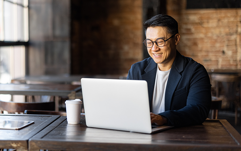 Intuitive design makes it fast and easy to get started with Auvik. Professional using laptop