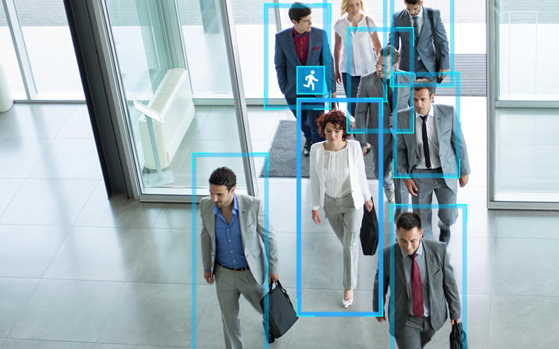 AI-driven analytics open up new opportunities to bolster physical security across your organization Employees entering on a building