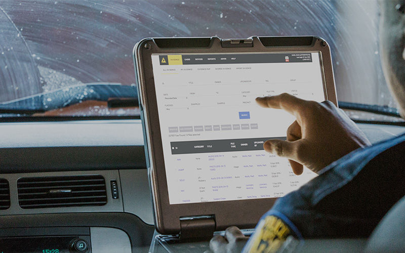 Axon Evidence Professional using tablet